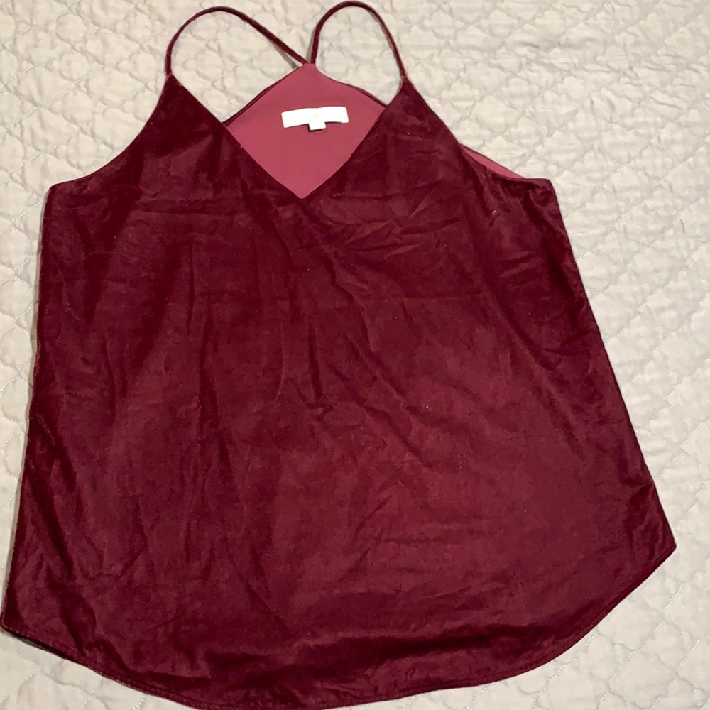 Loft Burgundy Velvet Tank Top